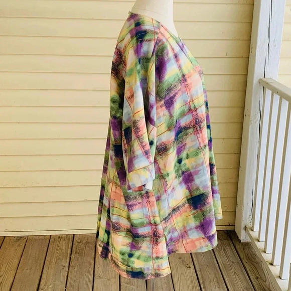 MELISSA MCCARTHY SEVEN7 Plus Size 2X Plaid Pastel Tunic Top Blouse Pockets - Picture 4 of 11
